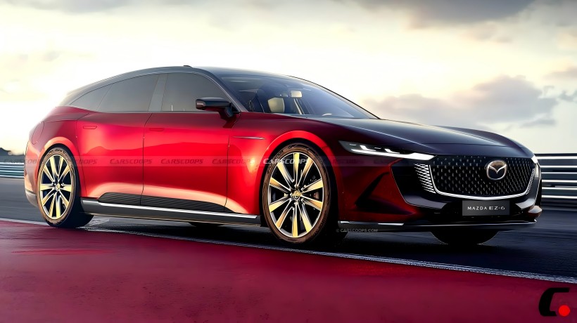 القياس مع BMW M340i مع تصميم الفرامل التصوير الكلاسيكي: عرض مفاهيم Mazda Mazda EZ-6 Touring Variant